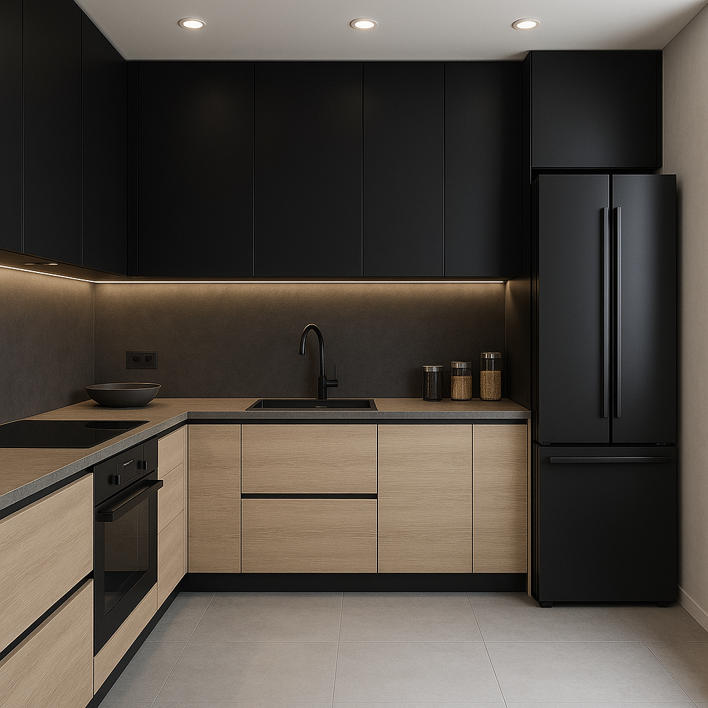 L-shaped kitchen